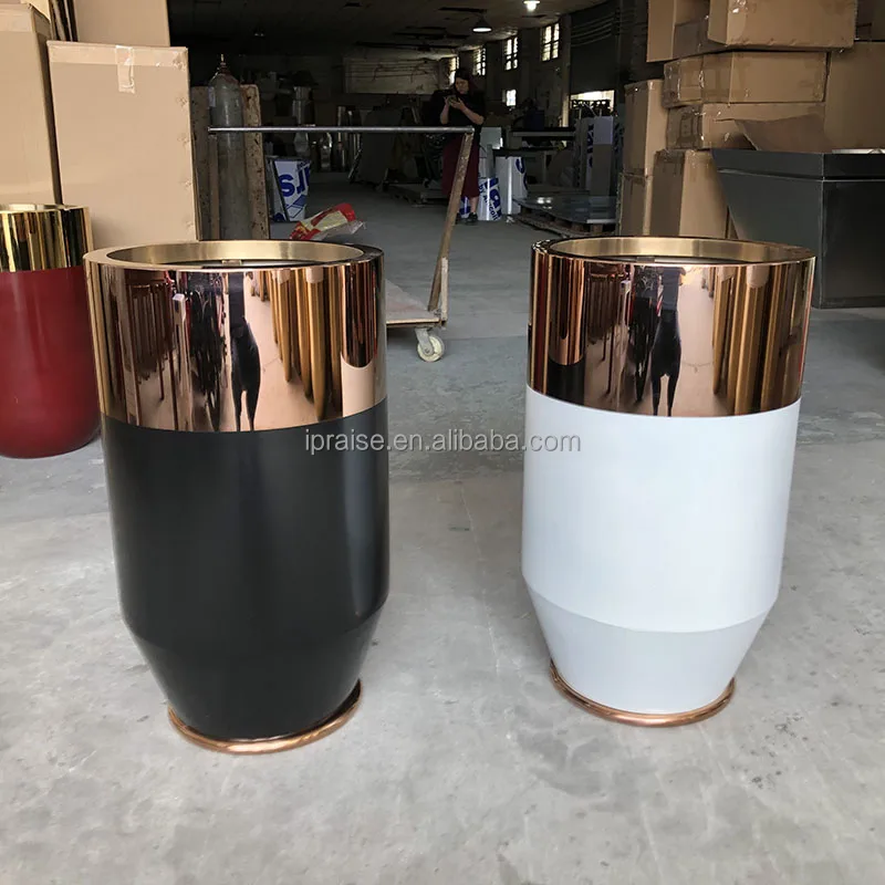 Wholesale indoor gold planter metal flower pots / large tall floor vases for home decor