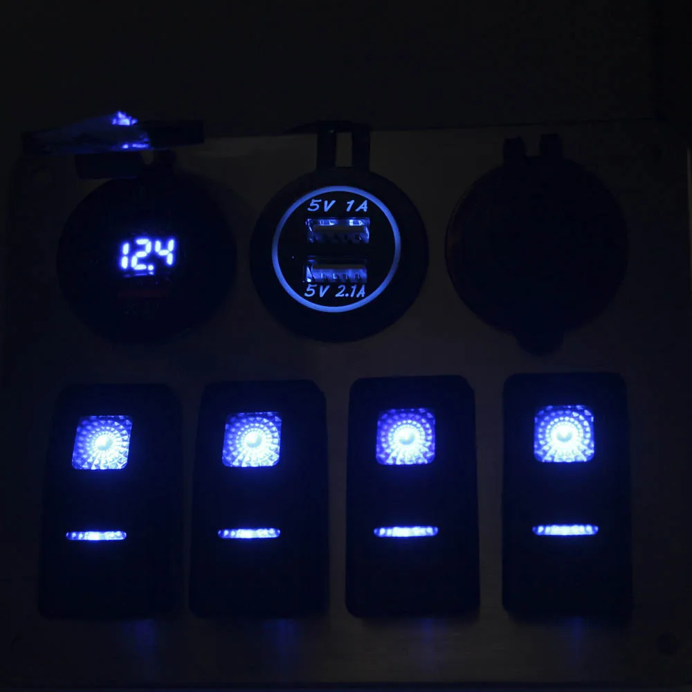 Weiken 316 из нержавеющей стали кнопочный переключатель ВКЛ/ВЫКЛ 12V морской кулисный панели 4 Gang автомобиль панель