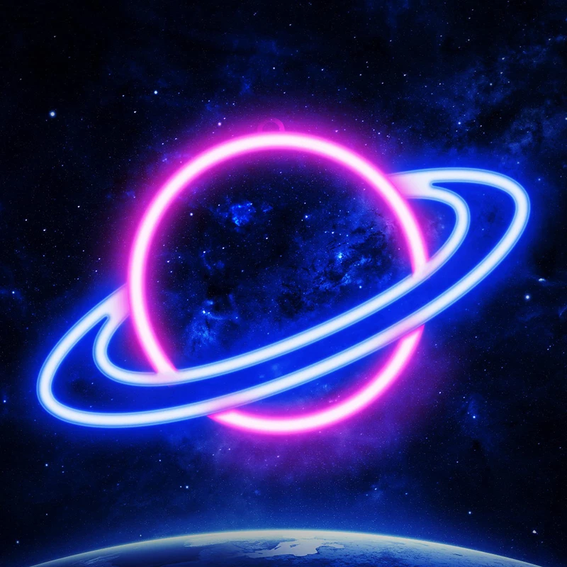 3D неоновая светодиодная вывеска с планетами на заказ для спальни свадьбы настенная питанием от USB украшение дома акриловая электронная