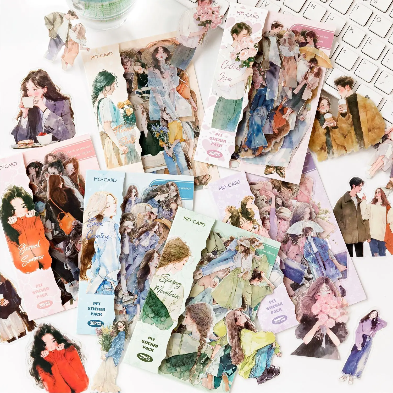 STICKERS PUNK 30 Pcs/pack Scrapbook Sticker Set Aesthetic Girls Sticker for Scrapbooking Junk Journal Supplies Arts Crafts 05568