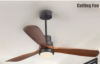 High-quality factory sells solid wood variable frequency ceiling fan lamp bedroom variable frequency Nordic log fan lamp