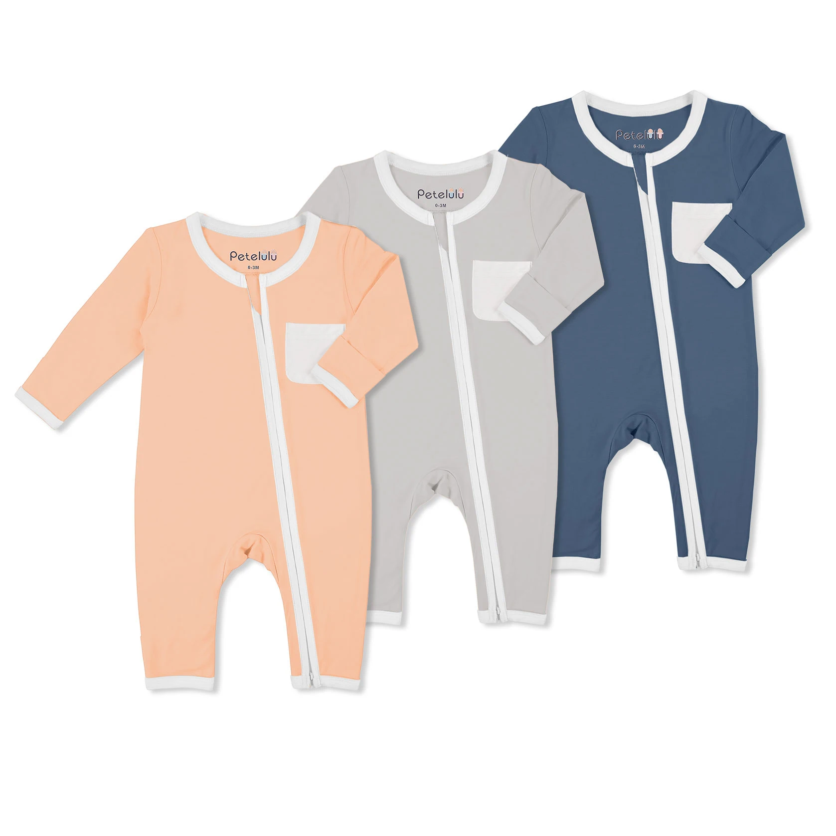 Newborn Infant Zipper Onesie Pajamas Jumpsuit Bamboo Baby Romper Clothes for Baby Boys Girls Full Unisex Knitted Longsleeve 360