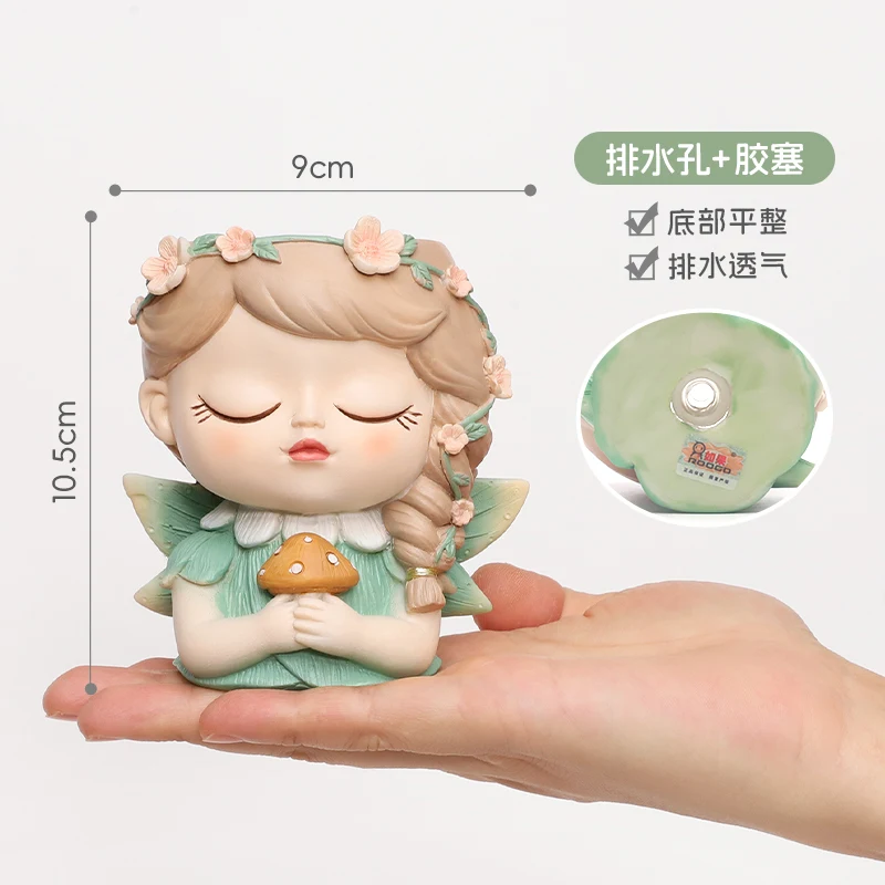 Roogo Cute Elf Succulent Small Planter Creative Home Decoration Succulent Planter