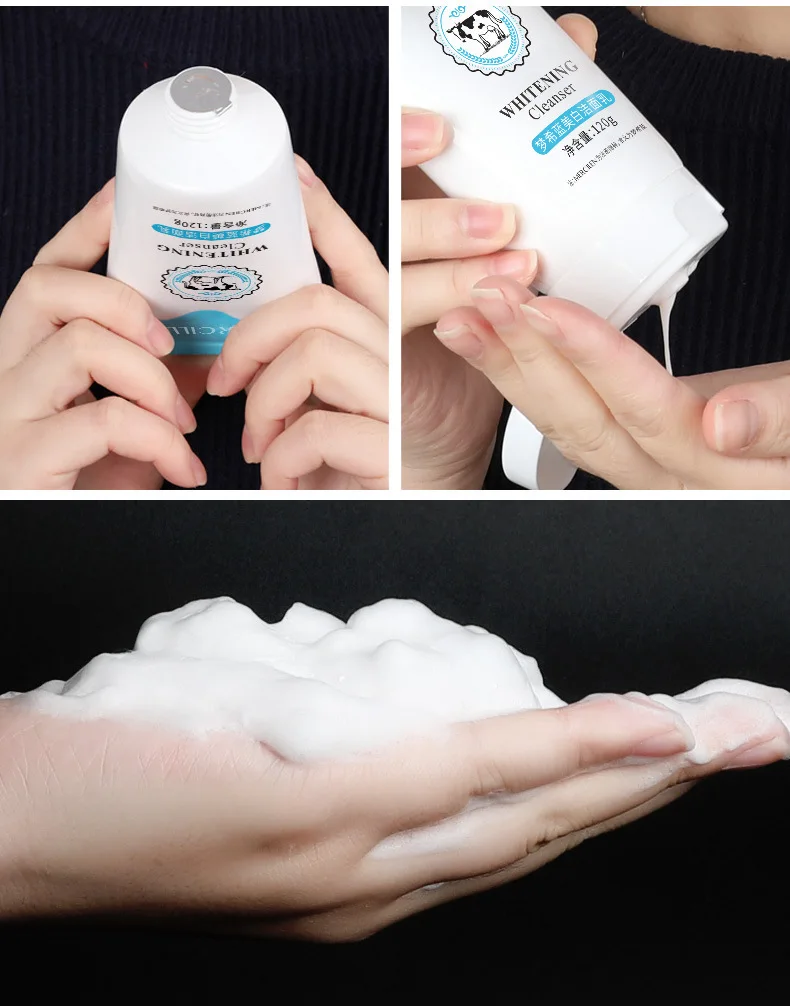 Super Easy to Use Milk Cleanser 120g Deep Cleansing Face Refreshing Foam Whitening Cleanser