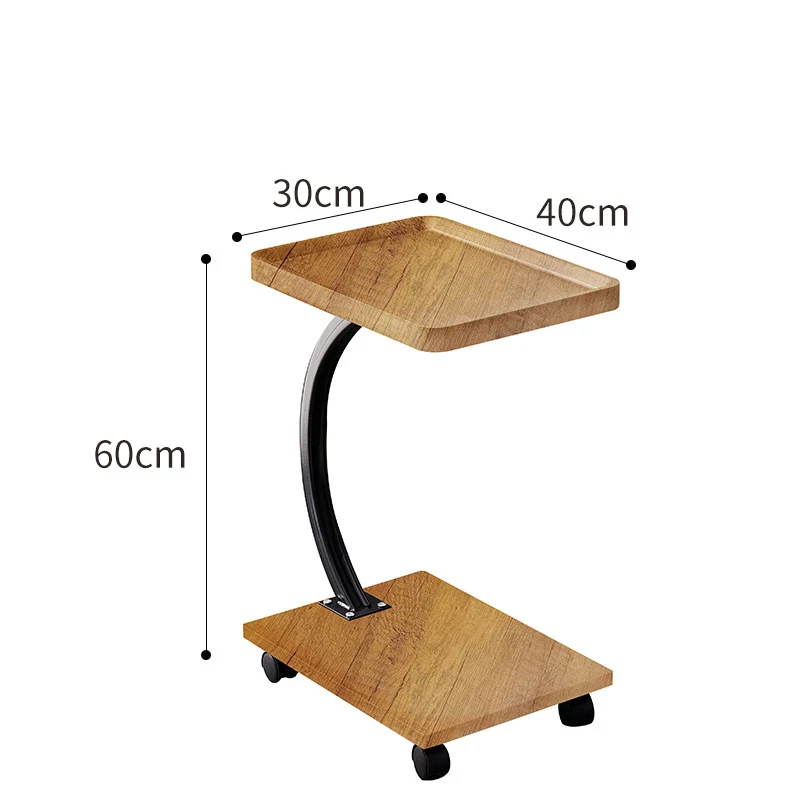Customized Sofa side table movable balcony tea table sofa side table simple wooden C-shaped U-shaped side cabinet