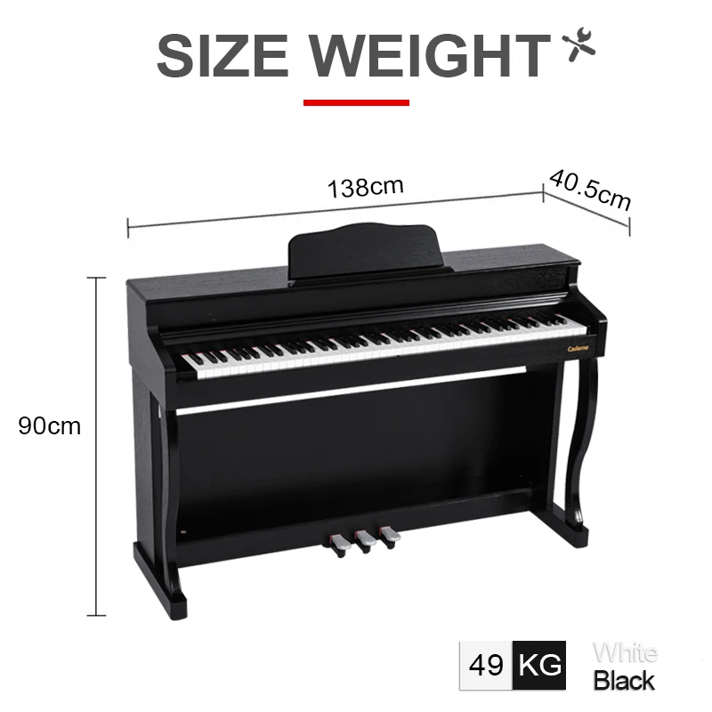 White Color High Quality 88 Keys Keyboard Electronics Digital Upright Piano