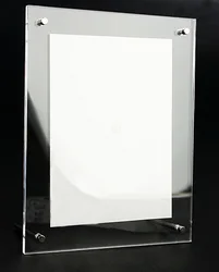 Оптовая продажа, прозрачная акриловая фоторамка с винтами, Настенная акриловая фоторамка