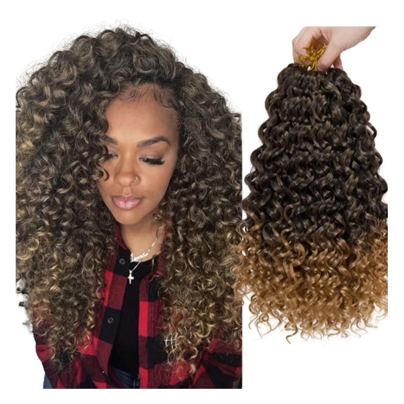 GoGo Curl Crochet Hair 14 inch Ocean Wave Crochet Hair Water Wave Synthetic Braiding Extensions Curly Crochet Hair for Women