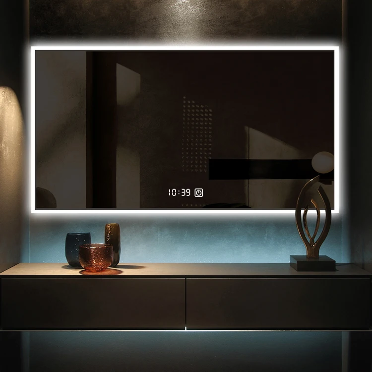 
Hotel Bathroom Anti fog Touch Switch Waterproof backlit smart LED mirror with light 