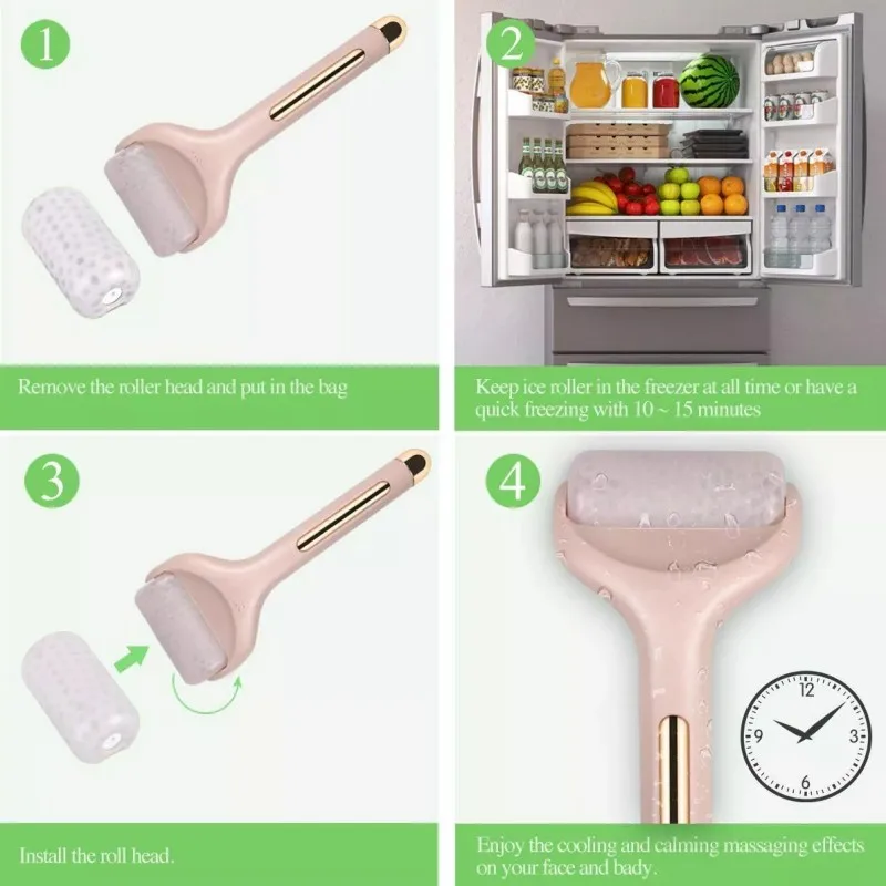 Hot Selling Beauty Care Pink Facial Ice Roller Cool Ice Massager Skin Lifting Tool Anti-wrinkles Beauty Tools