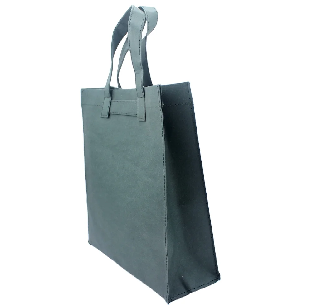 2024 New Customized Environmentally Friendly Simple Retro Reusable DuPont Paper Shopping Bag Shoulder Tyvek Bag