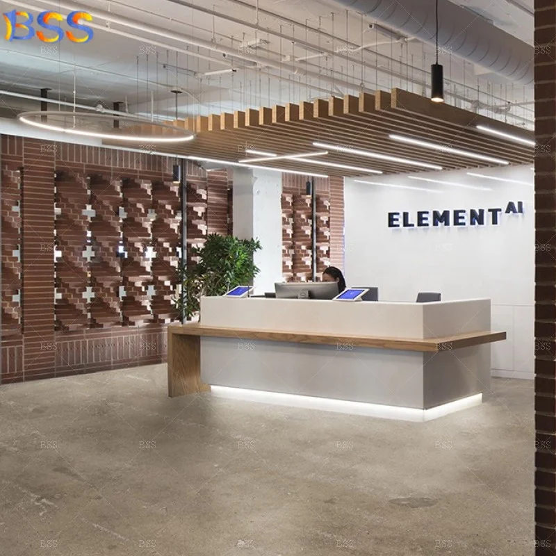 Стойка регистрации интерьерный дизайн современный под заказ для коммерческого использования Мраморная офиса стойка