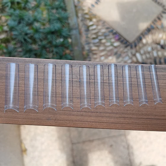 Amazon Hot Selling No C Curve Square Artificial False Nail Tips 500pcs/box Acrylic False Coffin Non C Half Cover Tips