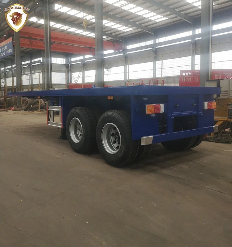 Factory Price High Quality Tri-axle 3 Axle 40 Ft Flatbed Flat Bed Container New Semi Truck Trailer For Sale