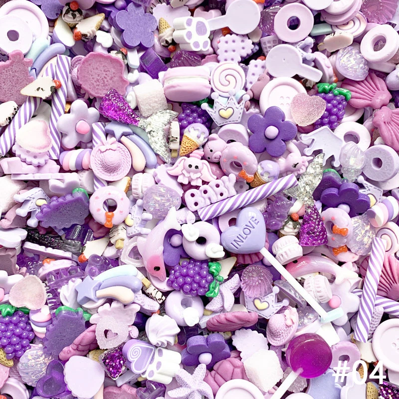 Mixed Colorful Fruit Candy Chocolate Seashells Realistic 3D Nail Art Decorations Designer Nail Charms for DIY Nail Art