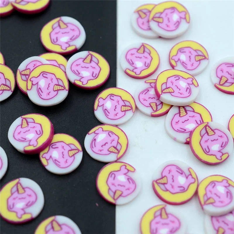 Cute Unicorn Horse Cloud Cartoon Slice Polymer Hot Clay Sprinkles DIY Slime Filling Scrapbooking Phone Nail Art Party Decoration