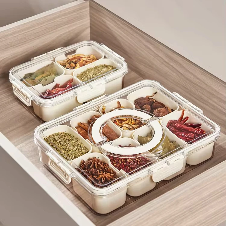 Aohea bpa free 4 8 compart ПЭТ сушеные фрукты с квадратной формой Организатор еды пластиковый органайзер крышкой прозрачный контейнер для
