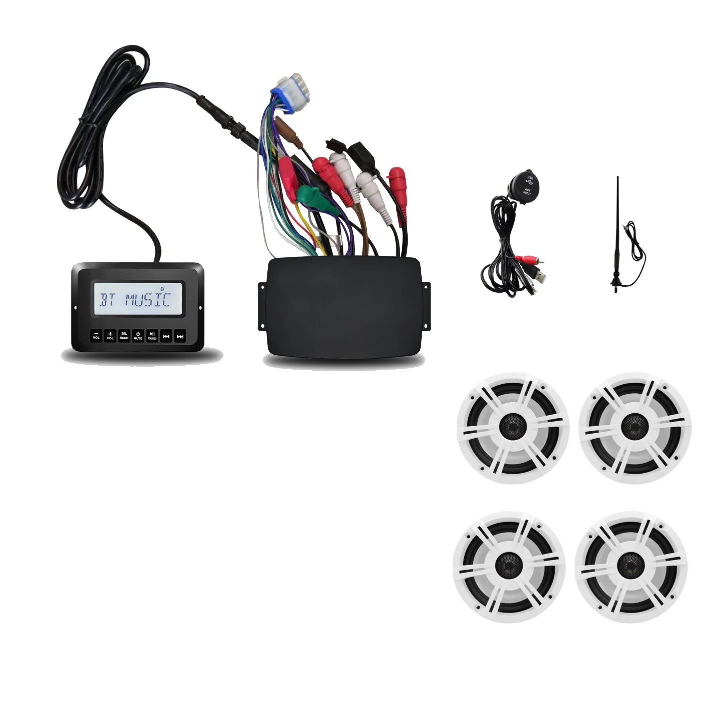 Boat Yacht  marine audio kit H-8104 mp3 player stereo radio BT 6.5'coaxial USB adapter  Antenna modular design