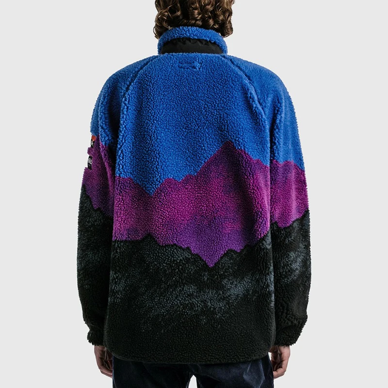 Custom Wholesale Warm Comfort Zipper Sherpa Jacket Winter 100% Polyester Custom Logo Fleece Jacket For Men