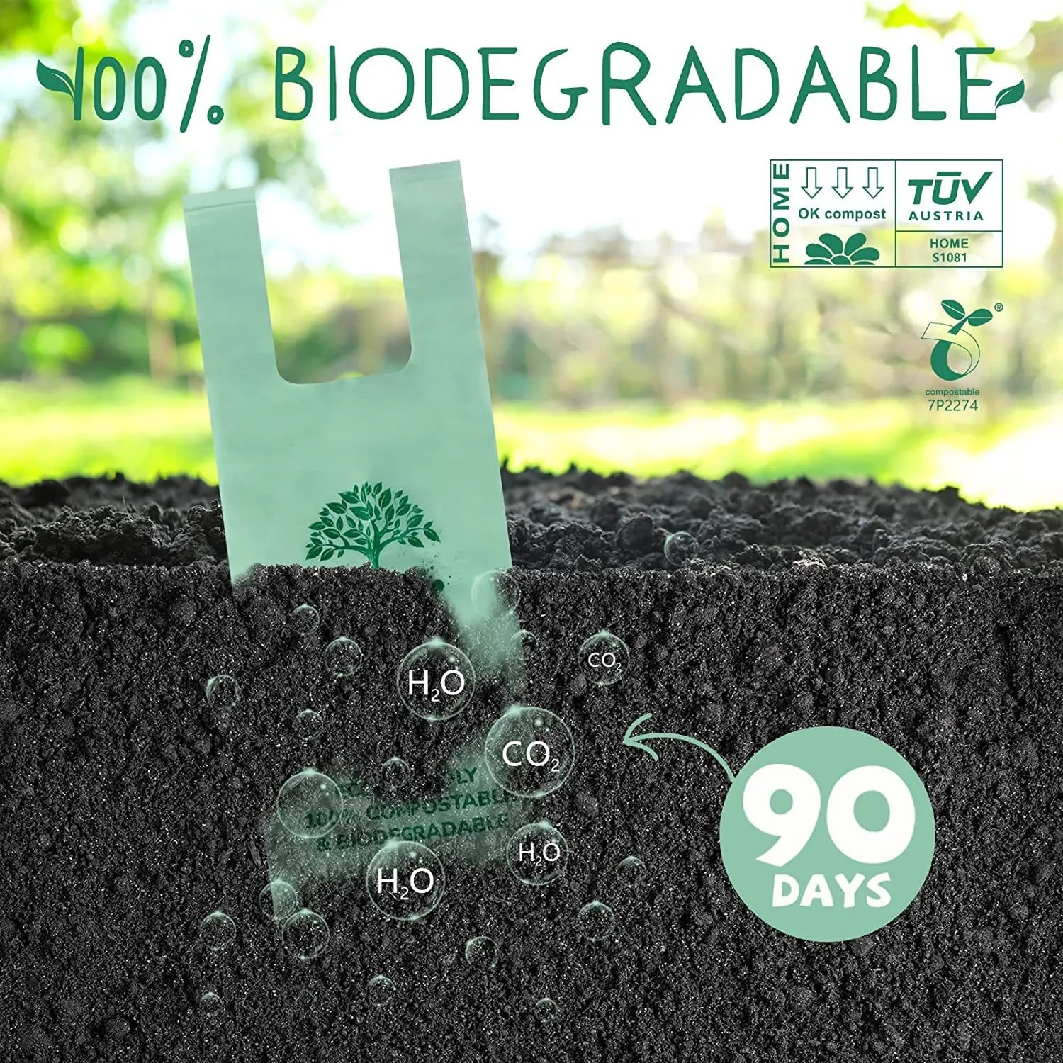 OEM Custom Printed Poop ags Eco Friendly Cornstarch Compostable Hight Quality Biodegradable Dog Poop Bag