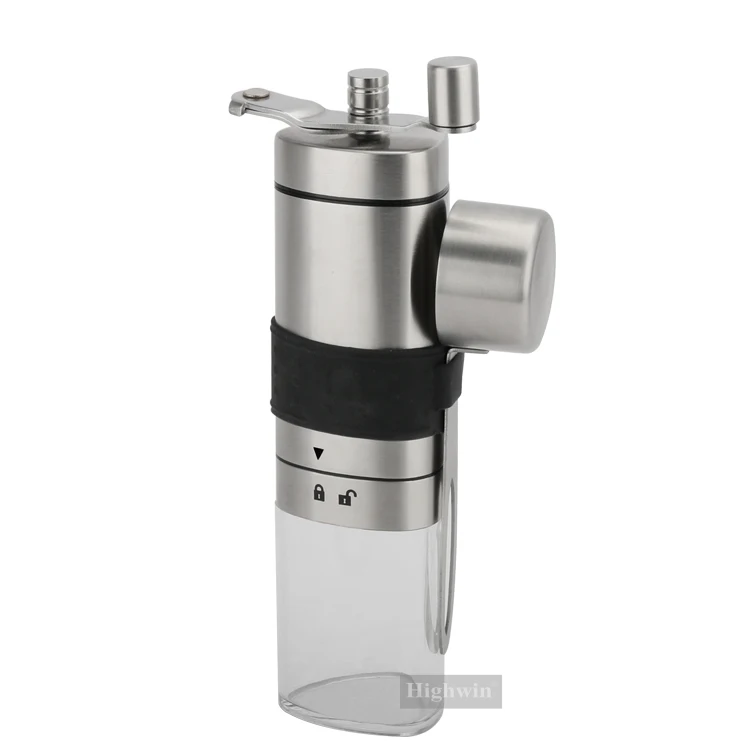 Highwin Заводская нержавеющая сталь корпус заусенцев мельница кофейных зерен ручная кофемолка
