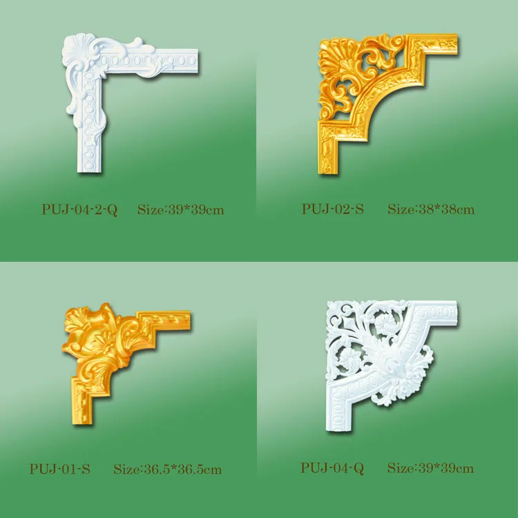 Banruo Factory Price PU Foam Hollowed Corner Veneer Ornaments and Ceiling Frame Moldings For Interior Decoration