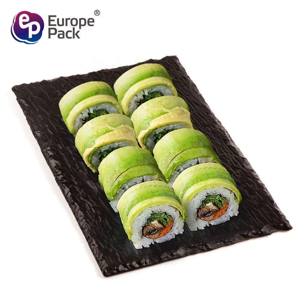 New style restaurant supplies food tray black square plastic slate sushi plate