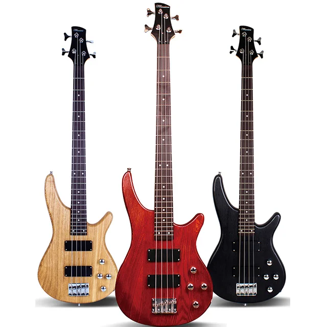 
Factory OEM Wholesale price 4 string musical instruments connected body electric bass guitar stringed instruments guitars 