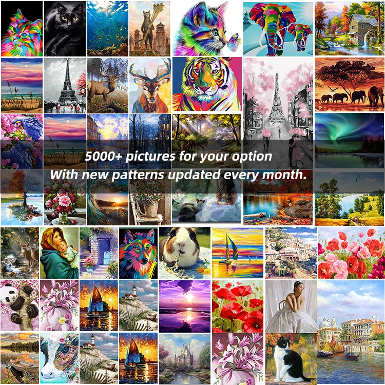 Wholesale OEM ODM Custom DIY Paint by Numbers Kits Sets For Adults And Kids Beginner Oil Painting Kit Four Season Tree of Life