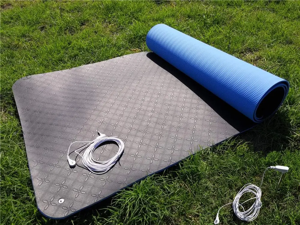 Earth Grounding Yoga Fitness Universal Mat with Grounding Cord Eco-Friendly TPE Anti-Skid-Therapy Potential EMF ESD Protection