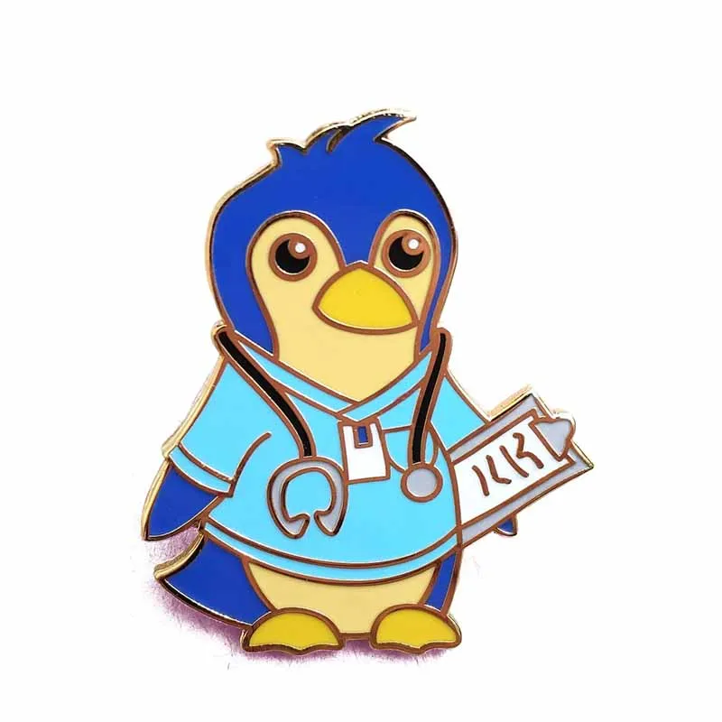 United States New Colourful Christmas Penguin Animal Shape Badge Soft Hard Enamel Lapel Pin Gift Box