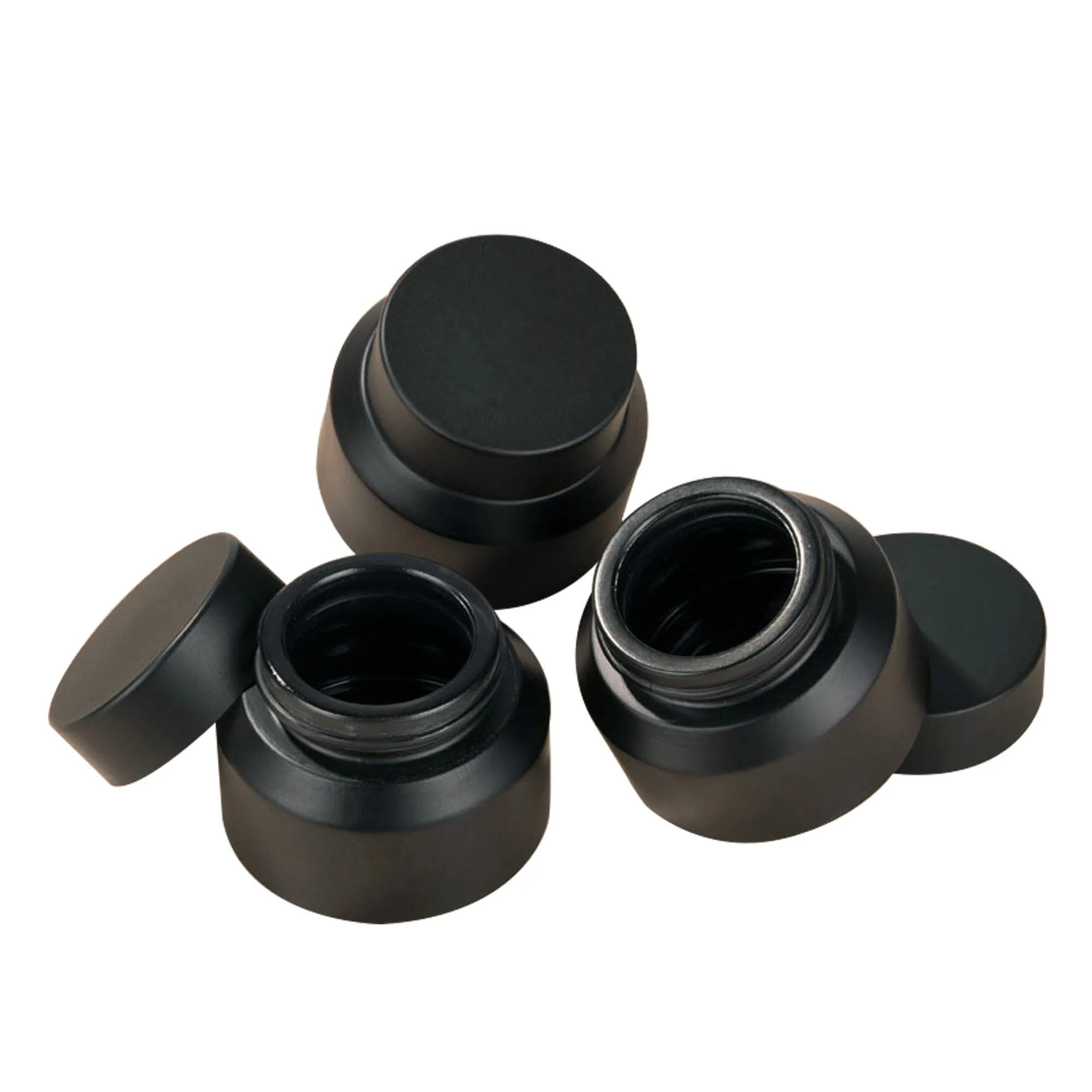 wholesale 15 g 30ml 50ml amber frosted glass jar black uv ultra violet 50ml glass bottle jars with screw cap