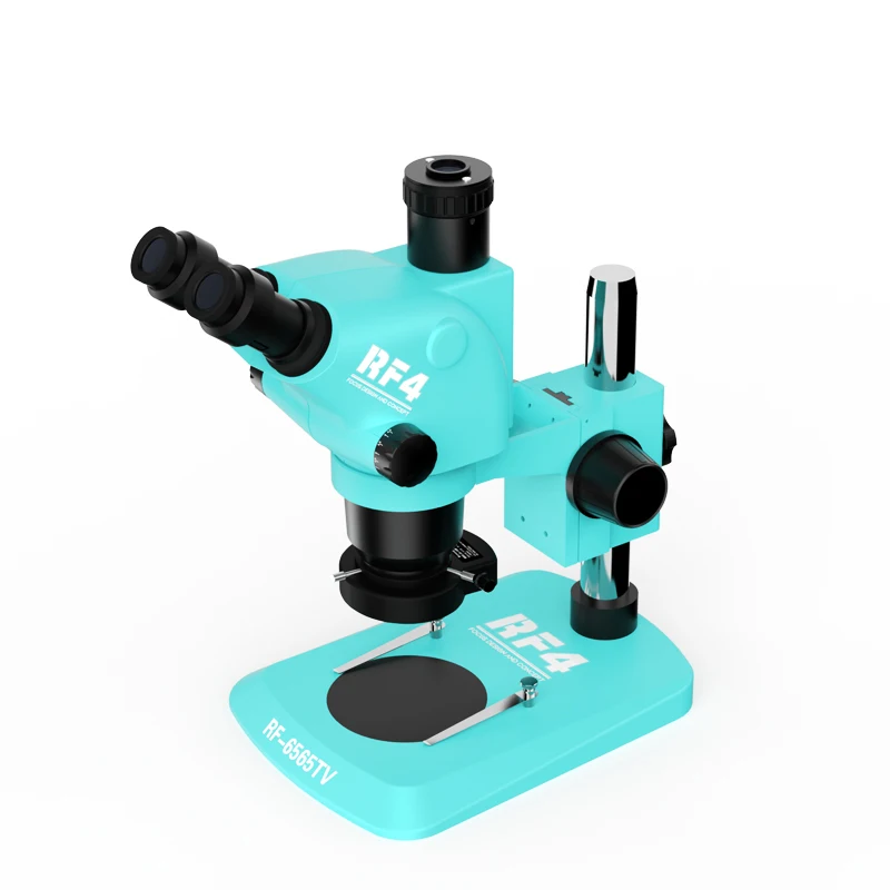 RF4 RF6565TV Electronic HD Microscopes 6.5-65X Continuous Zoom with 144 LED Ring Light HDMI 2K Camera for Phone Repair Tool