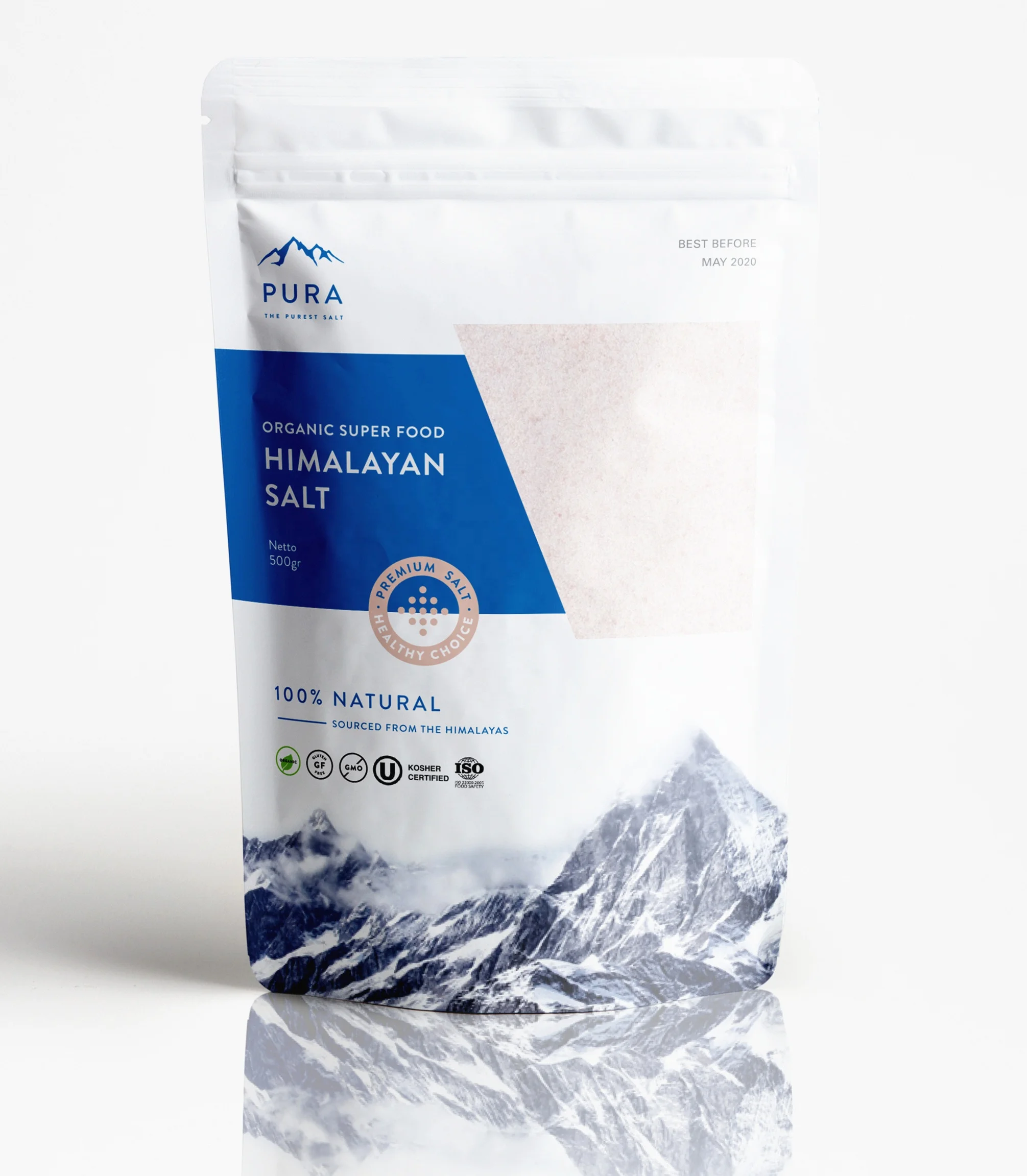 Himalayan pink Salt in Stand up Pouch 500g/bag 1KG/bag Food Grade Sea Unrefined OEM Available
