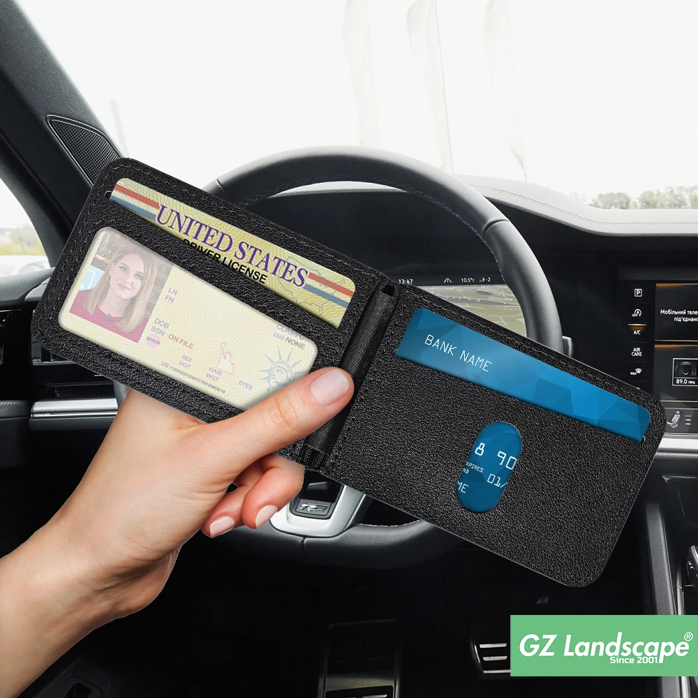 Business strong magnetic pu leather transparent id card holder phone wallet with stand for iphone