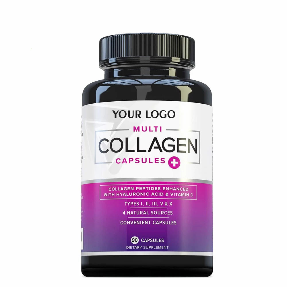Multi-collagen compound grass-fed collagen peptide hydrolyzed protein capsule