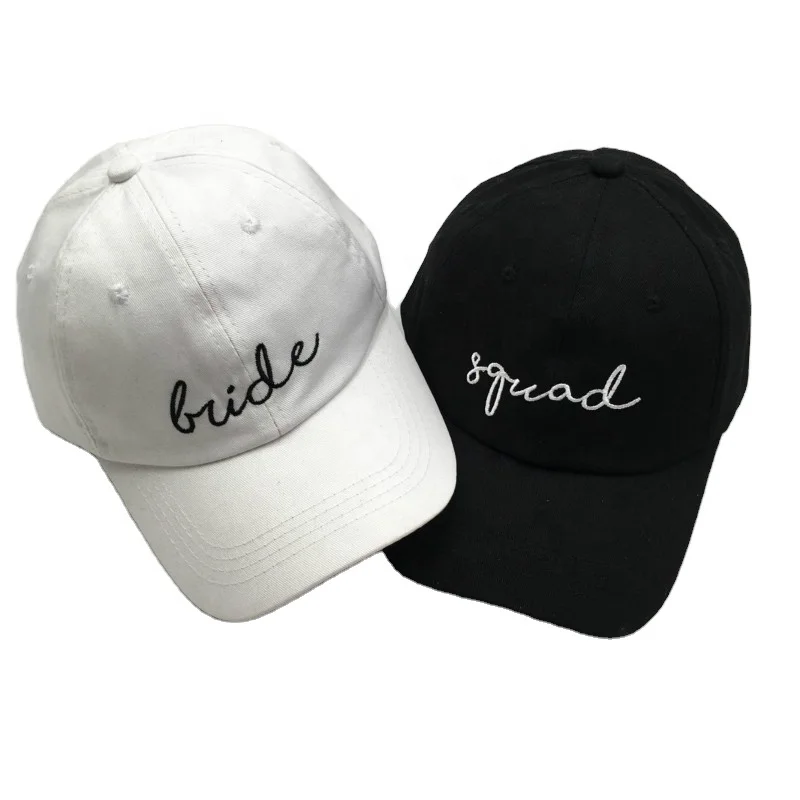 girls women ladies fashion white embroidery wholesale wedding marriage groom bride baseball dad caps hats for wedding ceremony