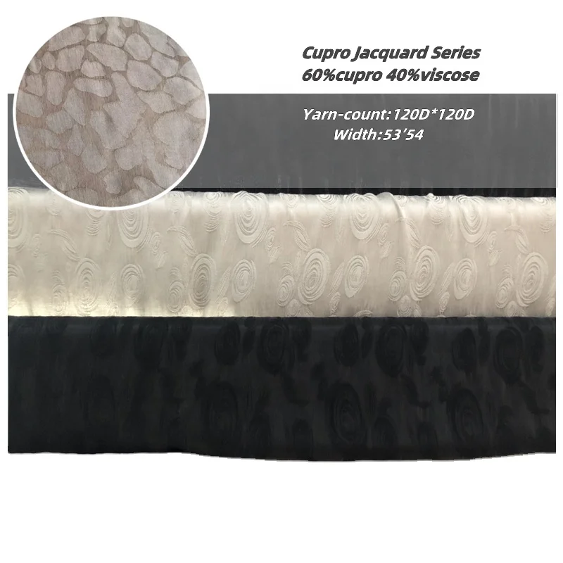 Manufacturer customized woven silky  breathable cupro viscose jacquard fabric for sleepwear