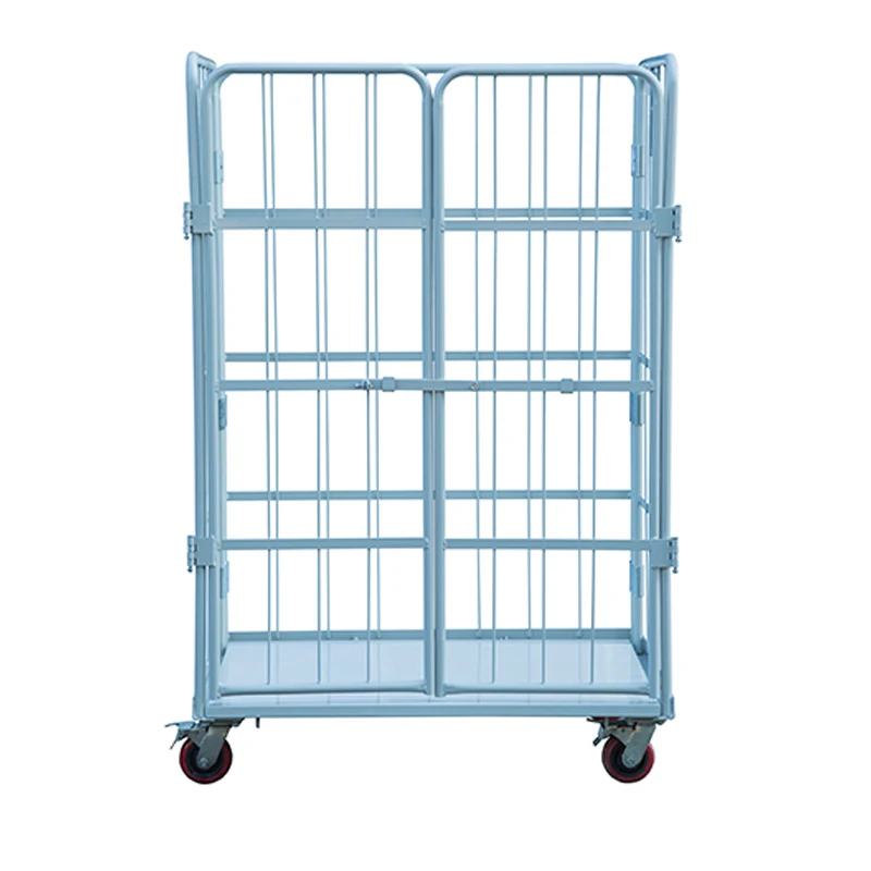 metal foldable warehouse logistic cage cart Galvanized pipe cart