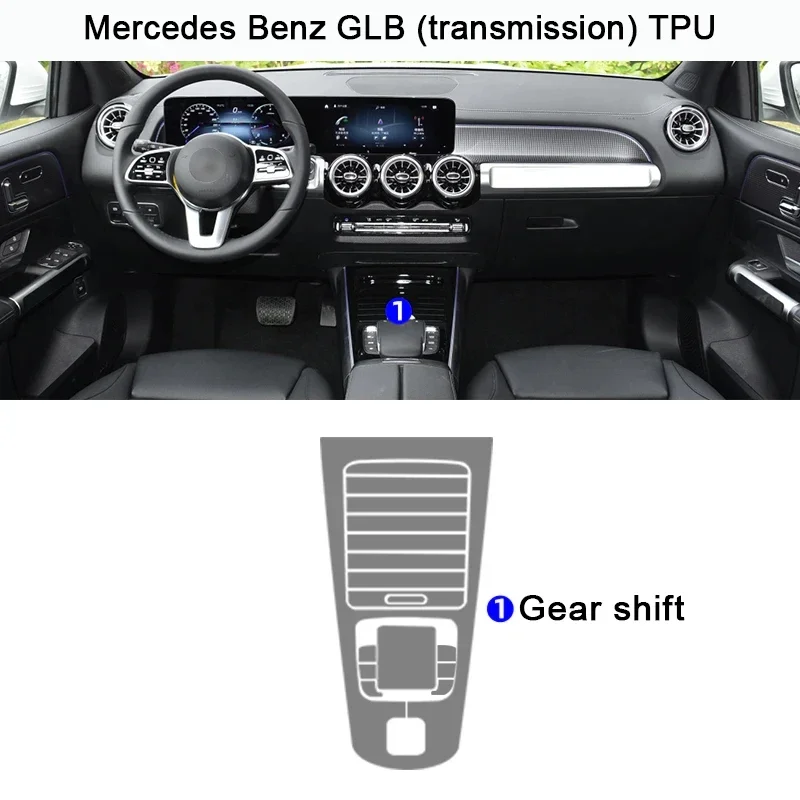 Tpu Film for Mercedes Benz GLA GLB GLA180 GLA200 GLB180 GLB200 Car Interior Sticker Center Console Gear Navigation Door Panel