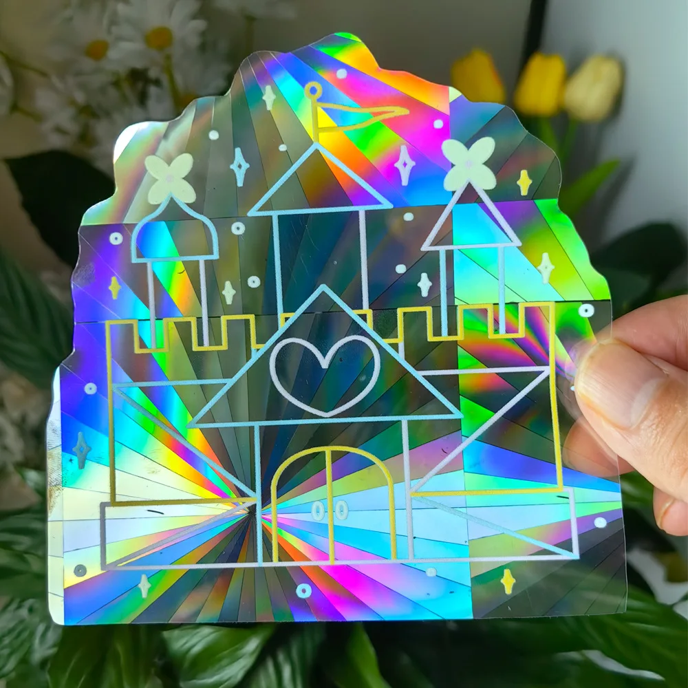 Happy Rainbow Maker голографический клей индивидуальный дизайн солнцезащитный козырек наклейка для окон поднимающая настроение новоселье Gi