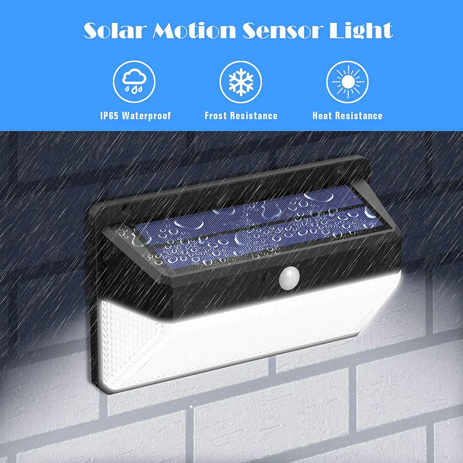 
Solar Lights Outdoor, 228 LED Motion Sensor Solar Security Lights 2200 mAh Solar Wall Lights Wireless 