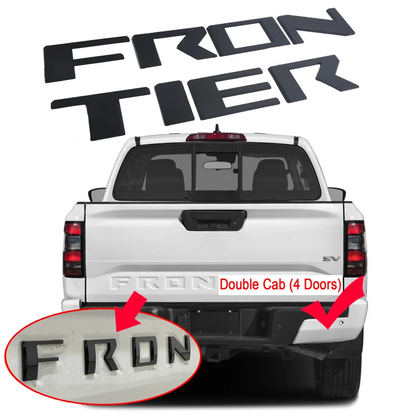 Обновленные автомобильные Внешние аксессуары ABS 3D Автомобильные эмблемы на заказ Вставка Букв для задней двери Frontier 2022 2023 Двойная 4 дверная кабина