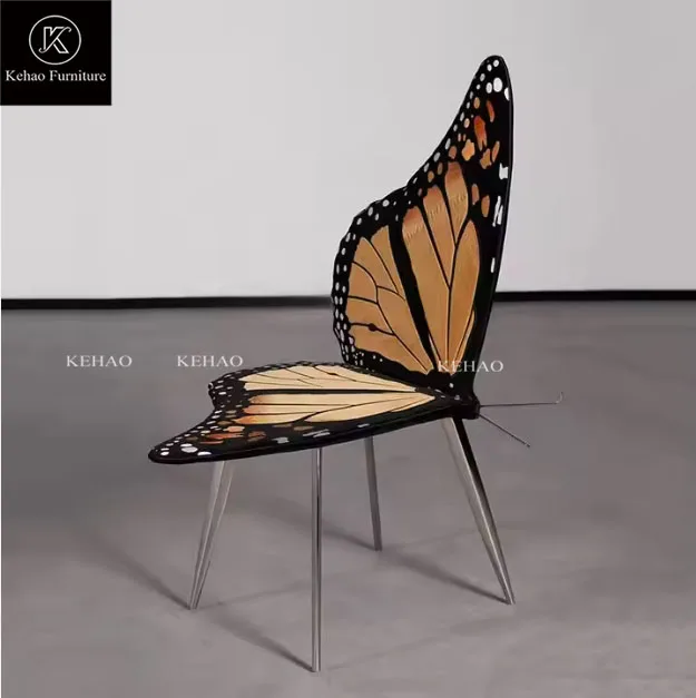 Factory Customization Modern High End Luxury Butterfly Lounge Chair Metal Frame Butterfly Chair