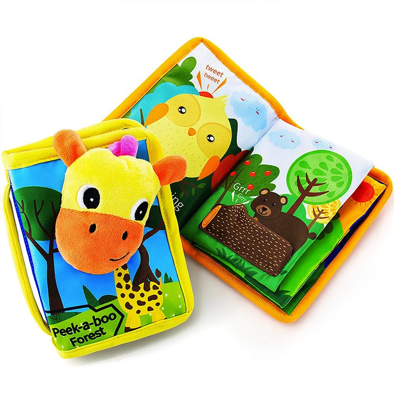 Animal Tail cloth book factory direct sale for early childhood education toys for 0-6 months baby