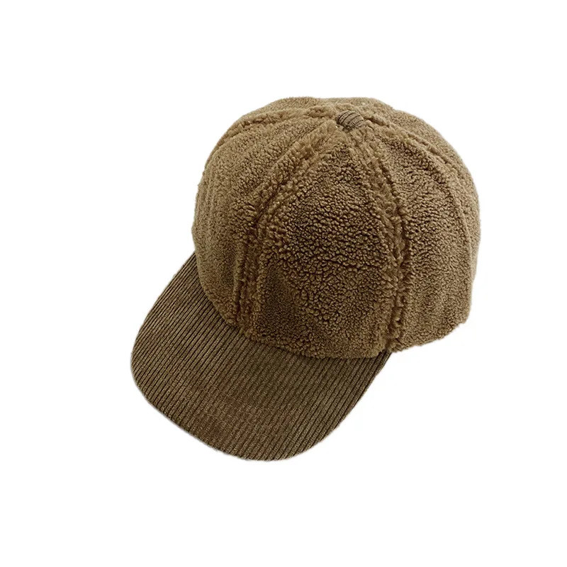 Детская плюшевая утепленная мягкая Вельветовая шляпа в Корейском стиле с защитой от солнца и утки для улицы повседневная детская бейсболка