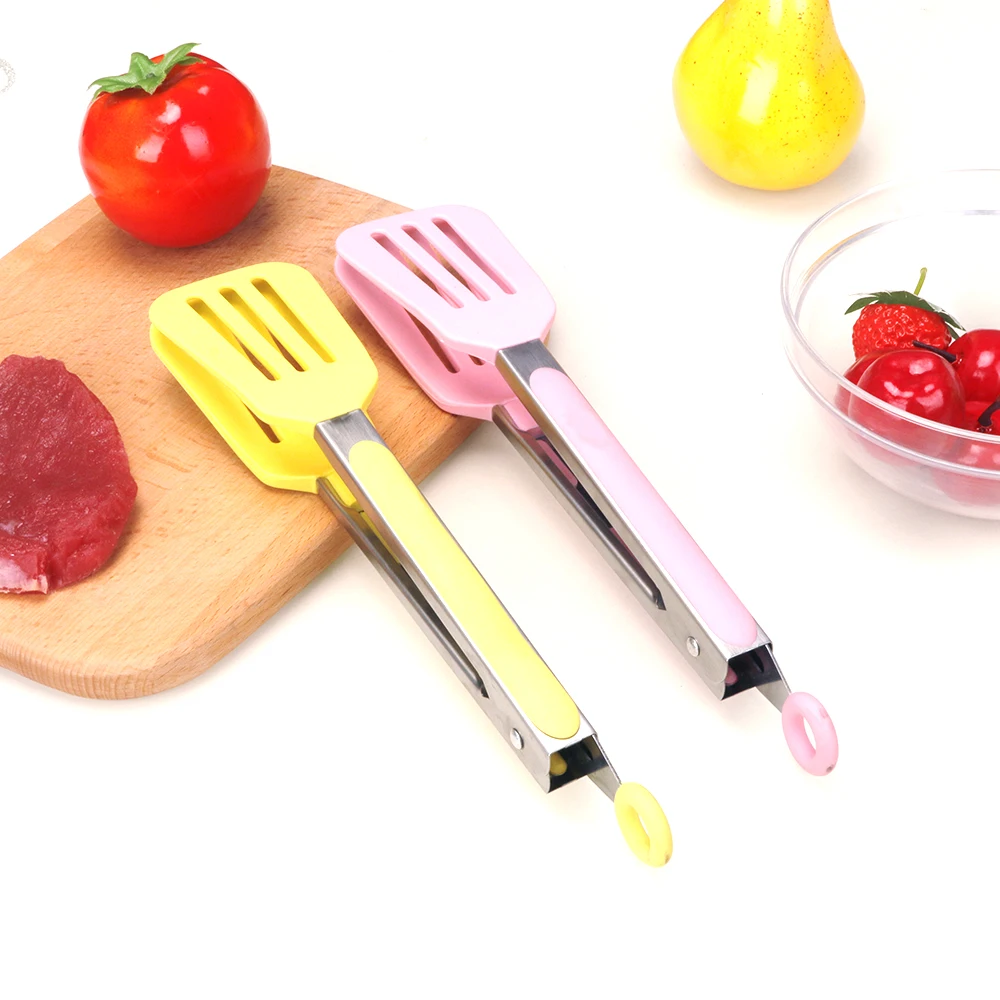 Kitchen Tools Silicone Food BBQ Steak Stainless Steel Spatula Omelette Baking Supplies Clips