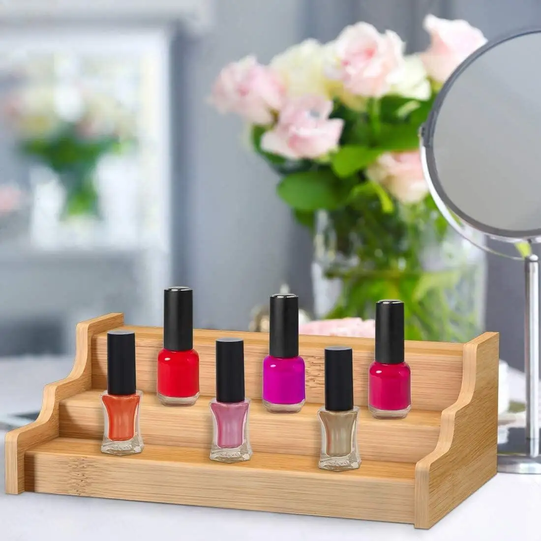 Деревянная бамбуковая стойка для специй органайзер кухонного шкафа-3-ярусная полка демонстрации