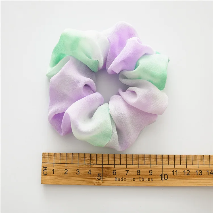 Spring Summer New Lightweight Chiffon Tie-dye Scrunchie High Stretch Elastic Hair Band