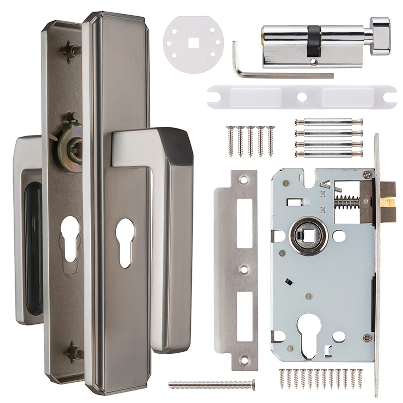 Poignee de porte  Manija de la puerta hot  Lever door Handle Accessories Modern Gray Black  Zinc Door locks Handle For Apartment